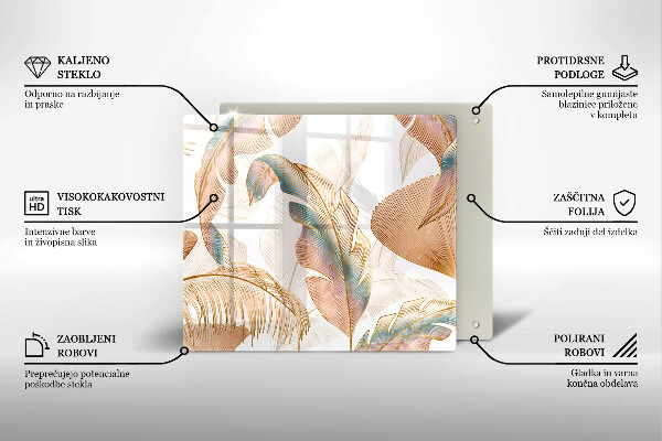 Skydd för induktionsspis unik Boho fjädrar och löv