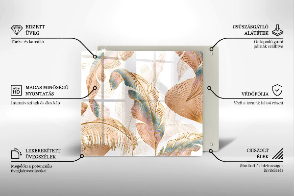 Skydd för induktionsspis unik Boho fjädrar och löv