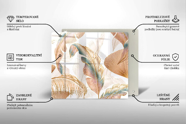 Skydd för induktionsspis unik Boho fjädrar och löv