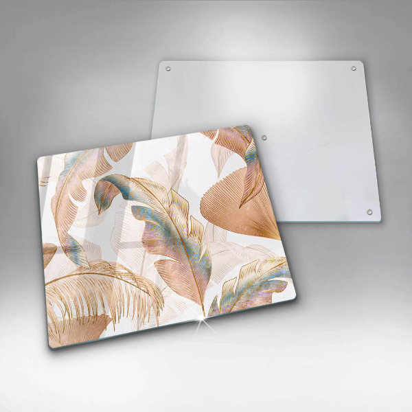 Skydd för induktionsspis unik Boho fjädrar och löv