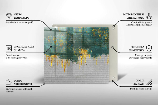 Skydd för induktionsspis unik Abstraktion med guld