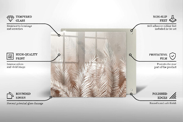 Skydd för induktionsspis unik Boho vegetation löv