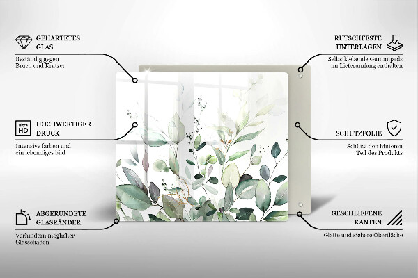 Skydd för induktionsspis unik Akvarellväxter