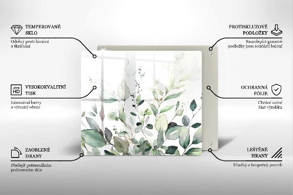 Skydd för induktionsspis unik Akvarellväxter