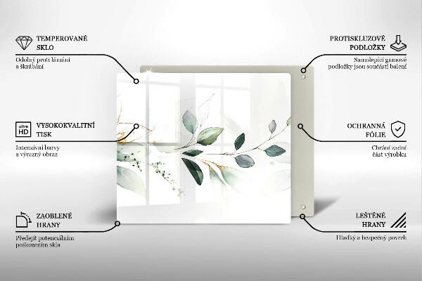 Skydd för induktionsspis unik Akvarell blad