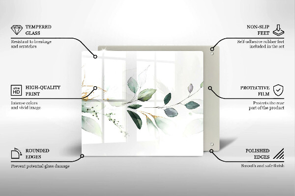 Skydd för induktionsspis unik Akvarell blad