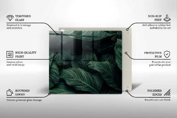 Skydd för induktionsspis unik Mörka löv
