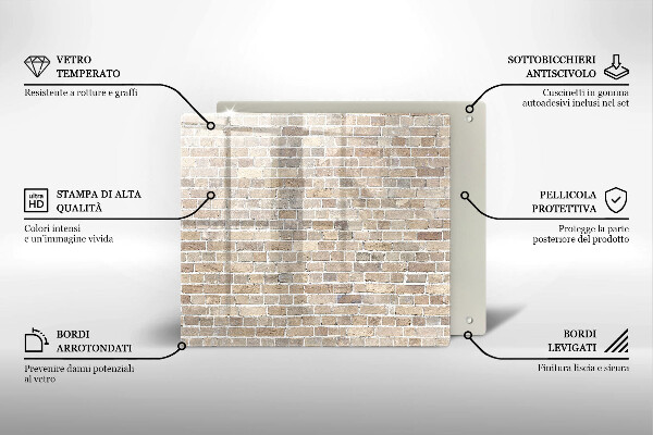 Skydd för induktionsspis unik Ljus tegelvägg