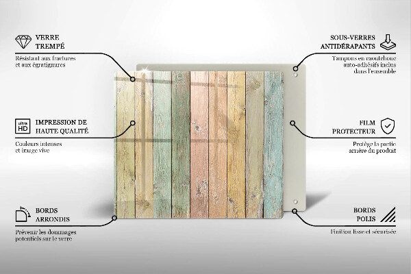 Glashällskydd unik Färgglada vintagebrädor