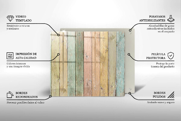 Glashällskydd unik Färgglada vintagebrädor