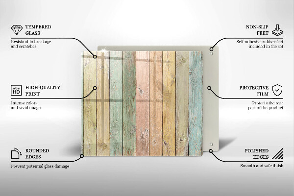 Glashällskydd unik Färgglada vintagebrädor