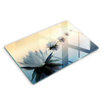 Spisskyddsplatta elegant Lilja blommar på vattnet