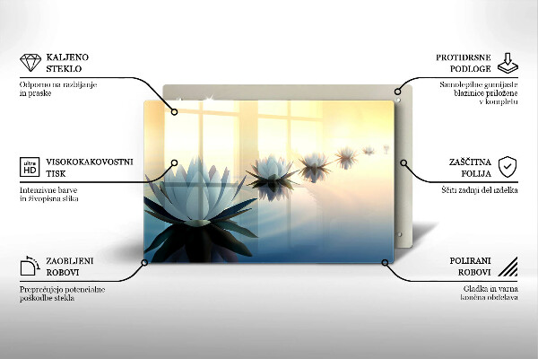 Spisskyddsplatta elegant Lilja blommar på vattnet