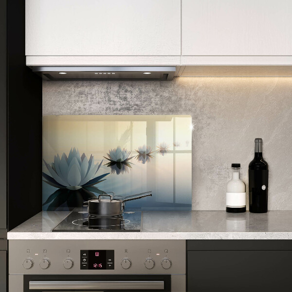 Spisskyddsplatta elegant Lilja blommar på vattnet