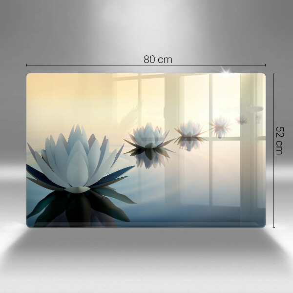 Spisskyddsplatta elegant Lilja blommar på vattnet