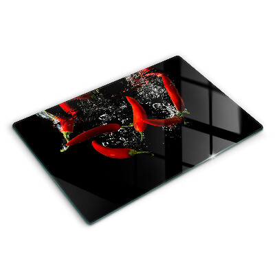 Spisskyddsplatta elegant Chilipeppar i vatten