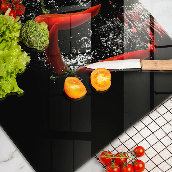 Spisskyddsplatta elegant Chilipeppar i vatten