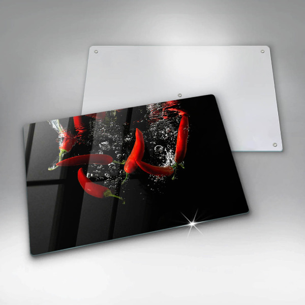 Spisskyddsplatta elegant Chilipeppar i vatten