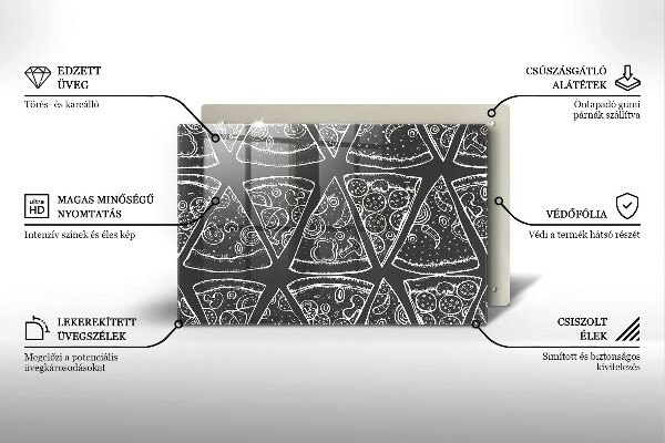 Glashällskydd elegant Pizza illustration