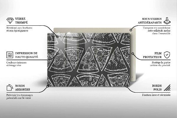 Glashällskydd elegant Pizza illustration