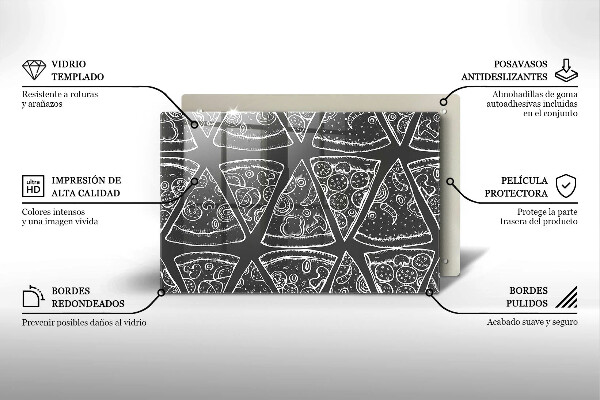 Glashällskydd elegant Pizza illustration