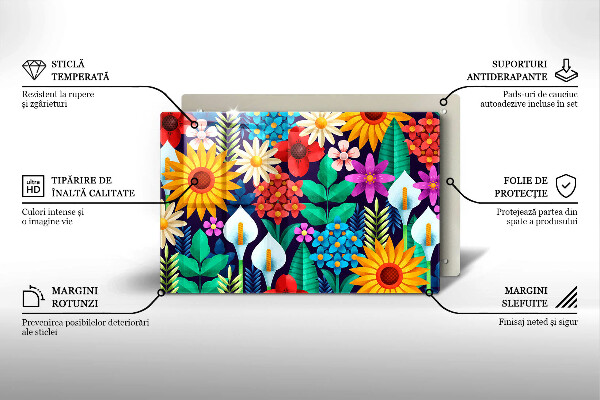 Spisskyddsplatta elegant Blommor äng illustration