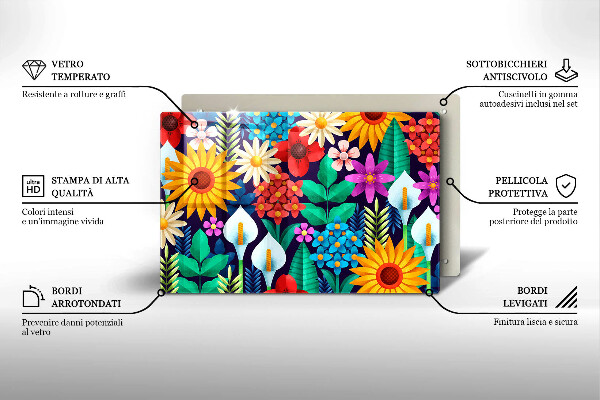 Spisskyddsplatta elegant Blommor äng illustration