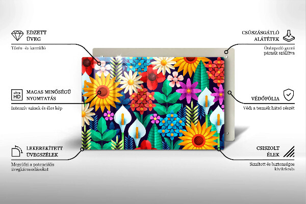 Spisskyddsplatta elegant Blommor äng illustration