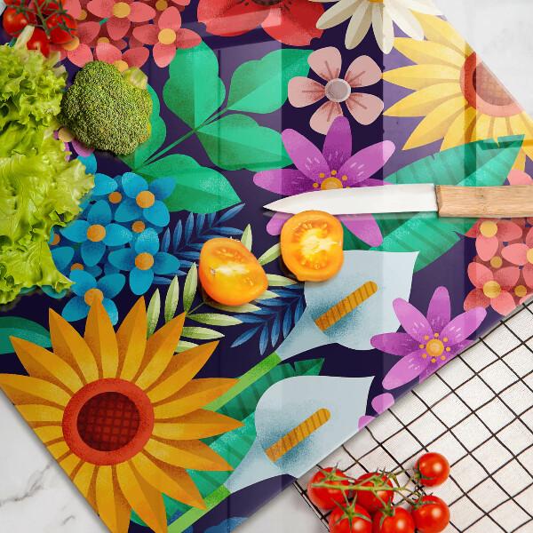 Spisskyddsplatta elegant Blommor äng illustration