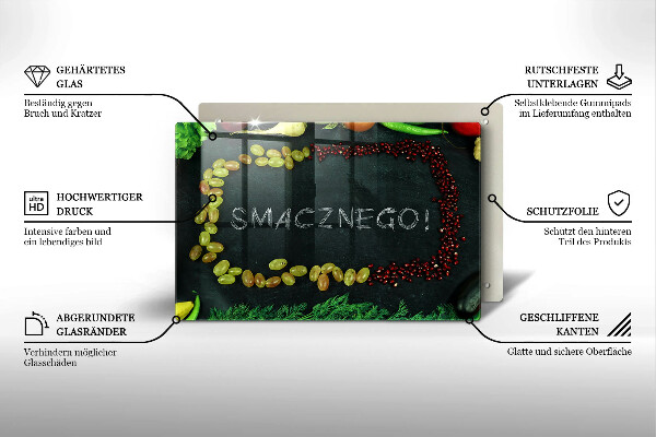 Glashällskydd elegant Inskription God aptit!