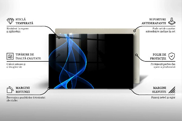 Glashällskydd elegant Blå röklinjer