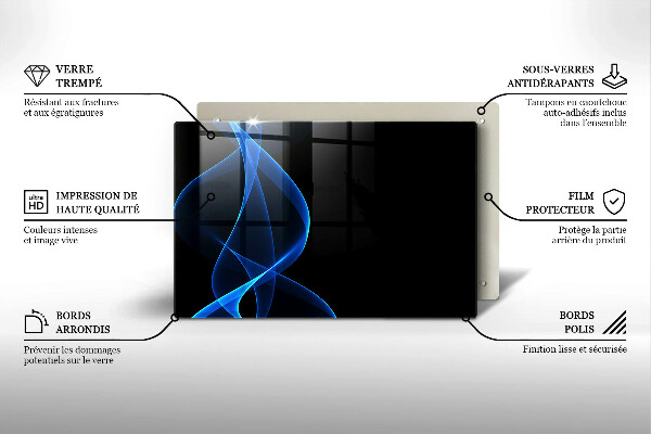 Glashällskydd elegant Blå röklinjer