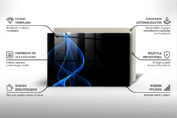 Glashällskydd elegant Blå röklinjer