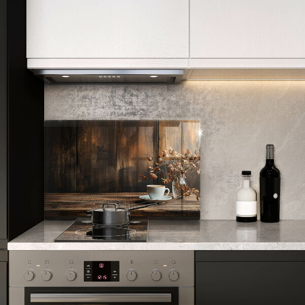 Kokkärlskydd elegant Kaffekopp och trä