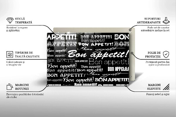 Spisskyddsplatta elegant Kökstexter God aptit