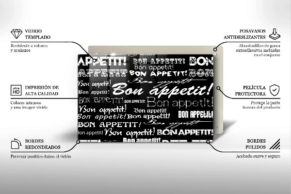 Spisskyddsplatta elegant Kökstexter God aptit