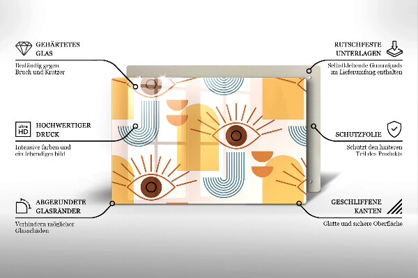 Spisskyddsplatta elegant Boho ögonmönster