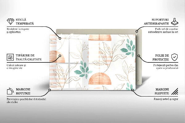 Spisskyddsplatta elegant Boho löv mönster