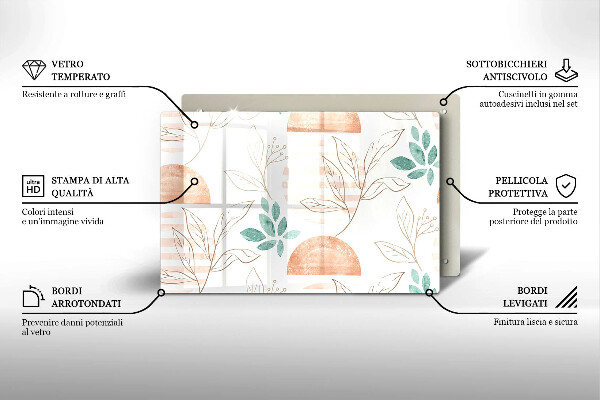 Spisskyddsplatta elegant Boho löv mönster