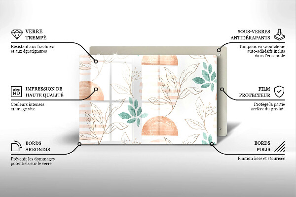 Spisskyddsplatta elegant Boho löv mönster