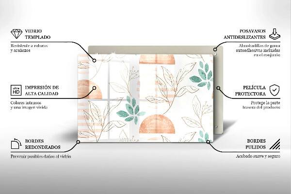 Spisskyddsplatta elegant Boho löv mönster