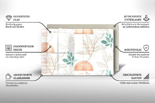 Spisskyddsplatta elegant Boho löv mönster