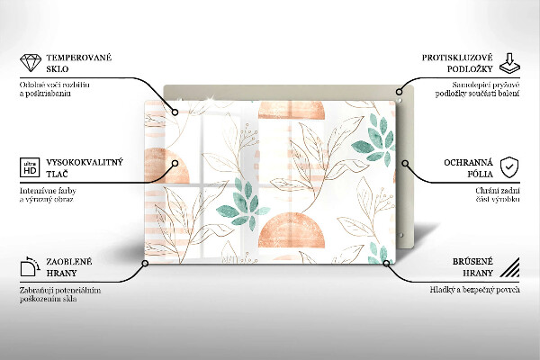 Spisskyddsplatta elegant Boho löv mönster