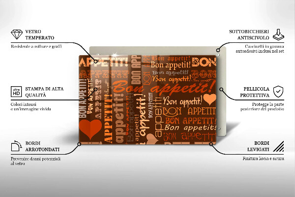 Spisskyddsplatta elegant God aptit undertexter