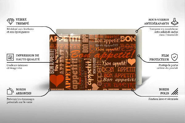 Spisskyddsplatta elegant God aptit undertexter