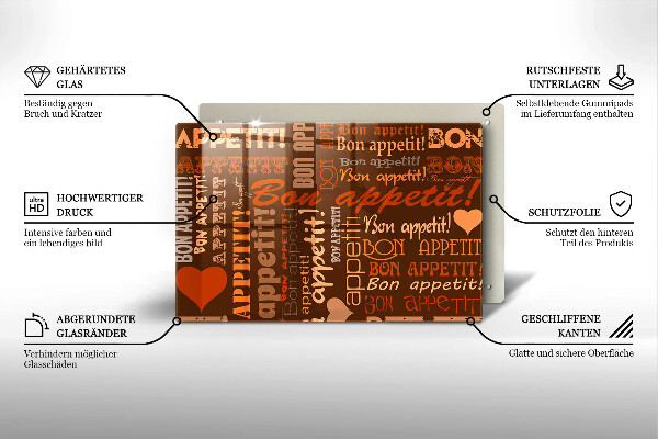 Spisskyddsplatta elegant God aptit undertexter