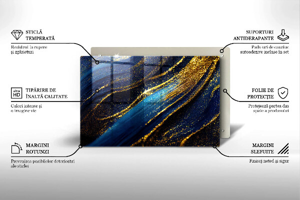 Skydd för induktionsspis elegant Marinblå abstraktion