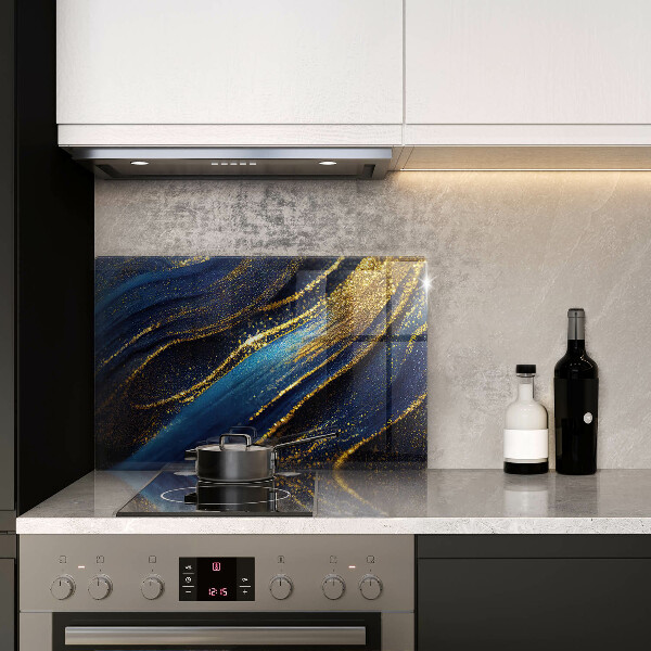 Skydd för induktionsspis elegant Marinblå abstraktion