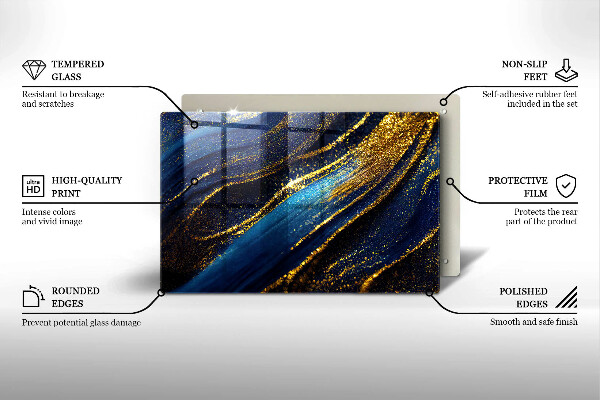 Skydd för induktionsspis elegant Marinblå abstraktion