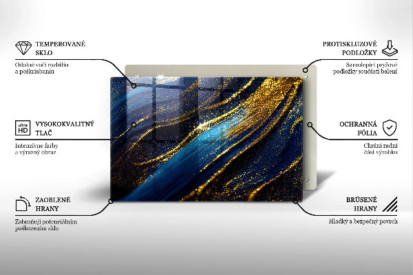 Skydd för induktionsspis elegant Marinblå abstraktion